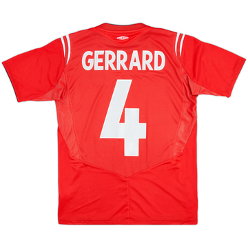 2004-06 England Away Shirt Gerrard #4 - 9/10 - (XL.Boys)