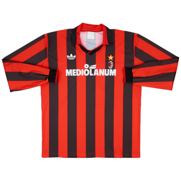 1991-92 AC Milan Home L/S Shirt #7 - 8/10 - (XL)