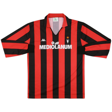 1989-90 AC Milan Home L/S Shirt #10 - 8/10 - (XL)