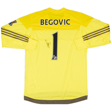 2015-16 Chelsea Match Issue Signed GK Shirt Begovic #1