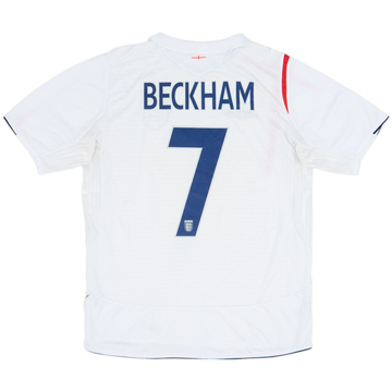 2005-07 England Home Shirt Beckham #7 - 7/10 - (L)