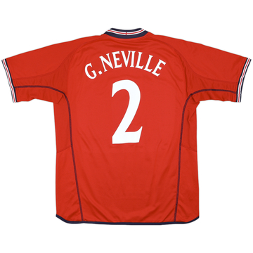 2002-04 England Away Shirt G.Neville #2 - 8/10 - (XL)