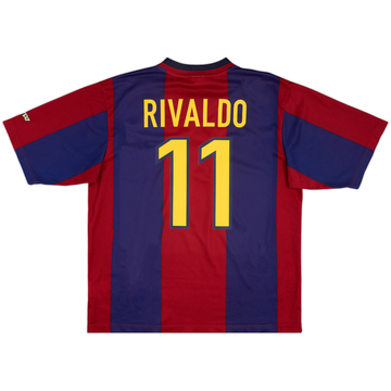 1998-00 Barcelona Basic Home Shirt Rivaldo #11 - 7/10 - (L)