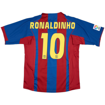 2004-05 Barcelona Home Shirt Ronaldinho #10 - 8/10 - (M)