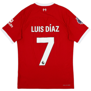 2023-24 Liverpool Authentic Home Shirt Luis Diaz #7 - 8/10 - (M)
