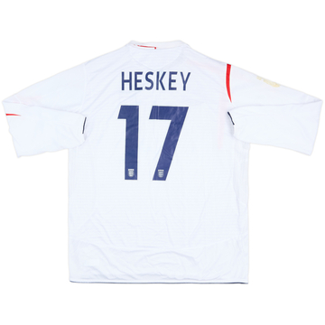2005 England Match Issue Home L/S Shirt Heskey #17