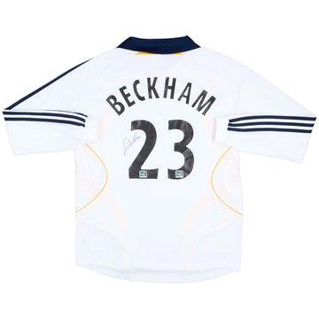 2007 LA Galaxy Player Issue Signed Home L/S Shirt Beckham #23 - 8/10 - (L)