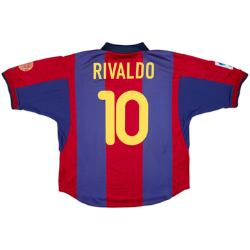 2000-01 Barcelona Home Shirt Rivaldo #10 - 8/10 - (XL)