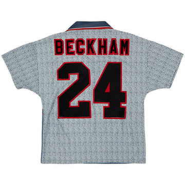 1995-96 Manchester United Away Shirt Beckham #24 - 8/10 - (Y)
