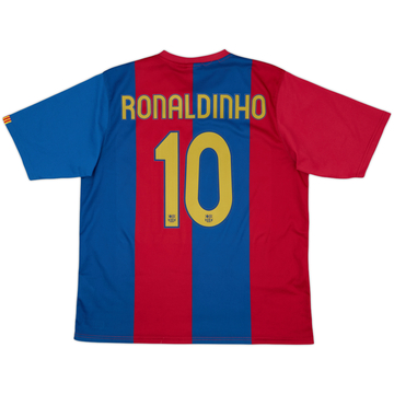 2006-07 Barcelona Basic Home Shirt Ronaldinho #10 - 8/10 - (XL)