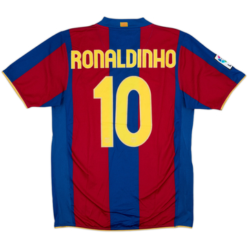 2007-08 Barcelona Home Shirt Ronaldinho #10 - 9/10 - (M)