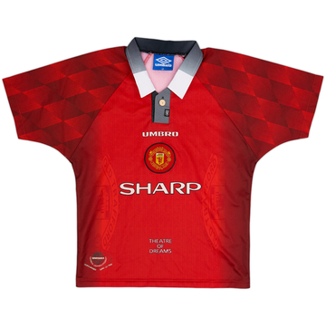 1996-98 Manchester United Home Shirt - 8/10 - (L.Boys)