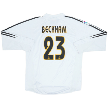 2004-05 Real Madrid Home L/S Shirt Beckham #23 - 6/10 - (L)