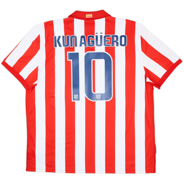 2009-10 Atletico Madrid Home Shirt Kun Aguero #10 - 8/10 - (XXL)