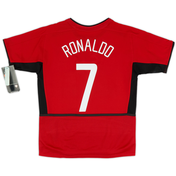 2002-04 Manchester United Home Shirt Ronaldo #7 (S.Boys)