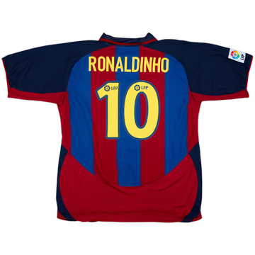 2003-04 Barcelona Home Shirt Ronaldinho #10 - 8/10 - (XL)