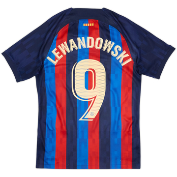 2022-23 Barcelona Home Shirt Lewandowski #9 - 6/10 - (S)