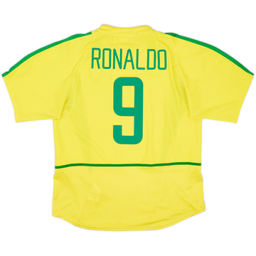 2002-04 Brazil Home Shirt Ronaldo #9 - 8/10 - (L)