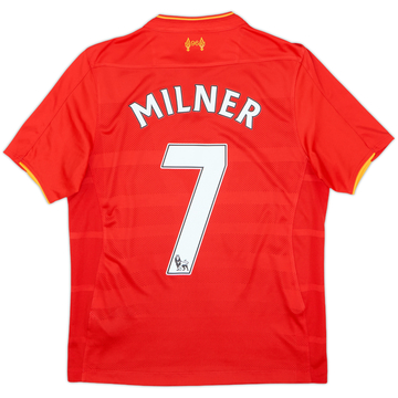 2016-17 Liverpool Home Shirt Milner #7 - 8/10 - (13-14 Years)