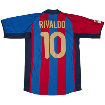 2001-02 Barcelona Home Shirt Rivaldo #10 - 10/10 - (XL.Boys)
