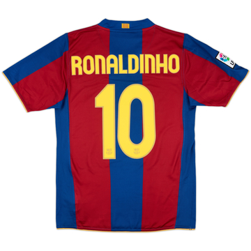 2007-08 Barcelona Home Shirt Ronaldinho #10 - 8/10 - (S)