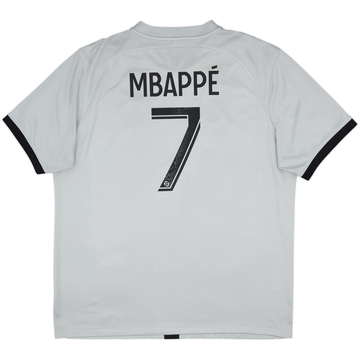 Camiseta de visitante del Paris Saint-Germain 2022-23 Mbappe #7 - 7/10 - (XL)