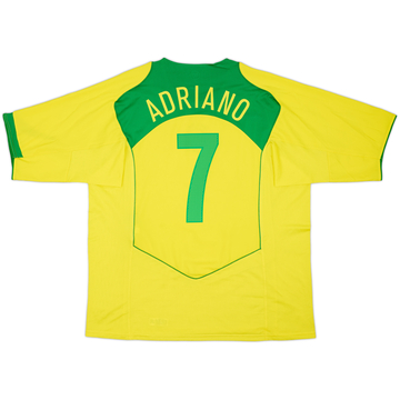2004-06 Brazil Home Shirt Adriano #7 - 9/10 - (XXL)