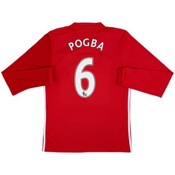 2016-17 Manchester United Home L/S Shirt Pogba #6 - 8/10 - (M)
