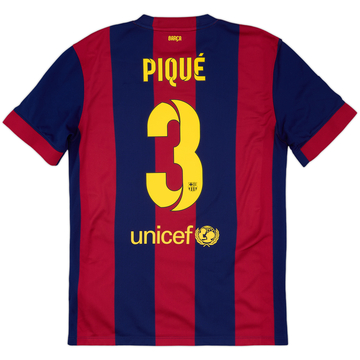 2014-15 Barcelona Home Shirt Pique #3 - 8/10 - (M)