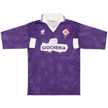 1991-92 Fiorentina Home L/S Shirt - 9/10 - (XL.Boys)