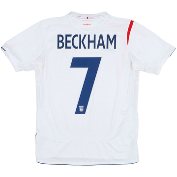 2005-07 England Home Shirt Beckham #7 - 7/10 - (XL.Boys)