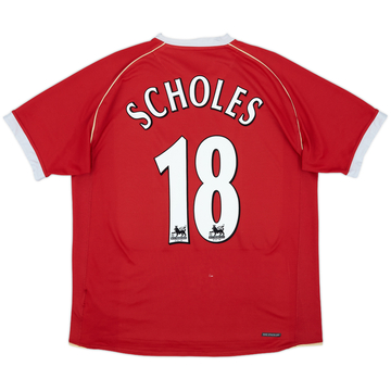 2006-07 Manchester United Home Shirt Scholes #18 - 5/10 - (XL)