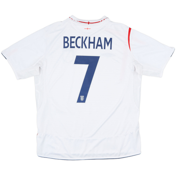2005-07 England Home Shirt Beckham #7 - 6/10 - (XL)