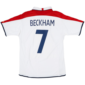 2003-05 England Home Shirt Beckham #7 - 6/10 - (M)