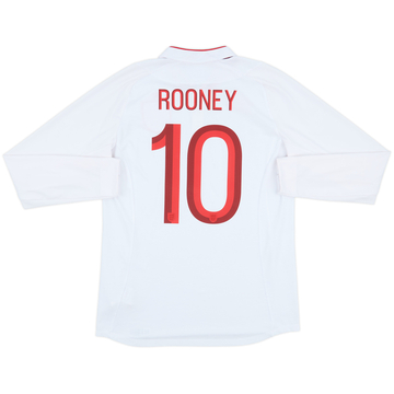 2012-13 England Home L/S Shirt Rooney #10 - 8/10 - (M)