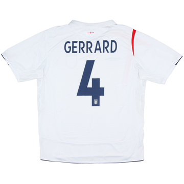 2005-07 England Home Shirt Gerrard #4 - 7/10 - (XL)