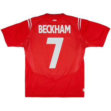 2004-06 England Away Shirt Beckham #7 - 7/10 - (M)