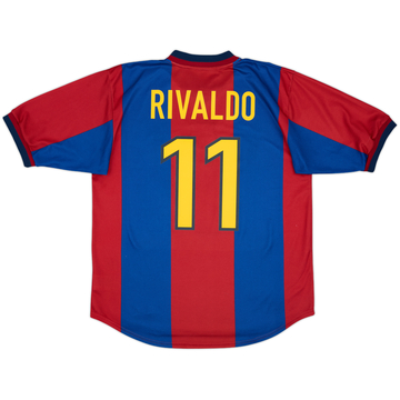 1998-00 Barcelona Home Shirt Rivaldo #11 - 7/10 - (L)