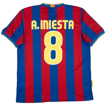 2009-10 Barcelona Home Shirt A. Iniesta #8 - 7/10 - (M)