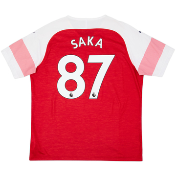 2018-19 Arsenal Home Shirt Saka #87 - 9/10 - (XL)