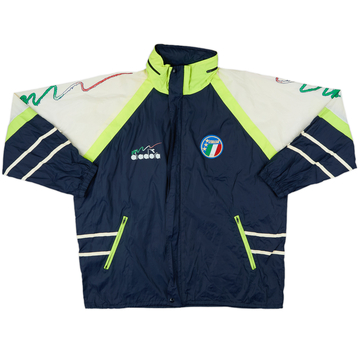 1990-92 Italy Diadora Hooded Rain Jacket - 8/10 - (L)