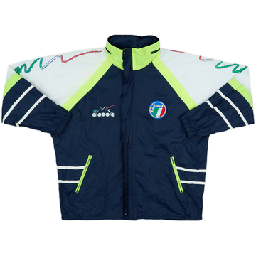 1990-92 Italy Diadora Hooded Rain Jacket - 8/10 - (S)