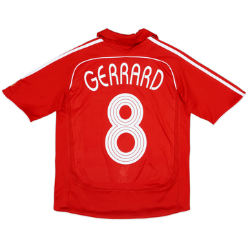 2006-08 Liverpool Home Shirt Gerrard #8 - 8/10 - (L.Boys)