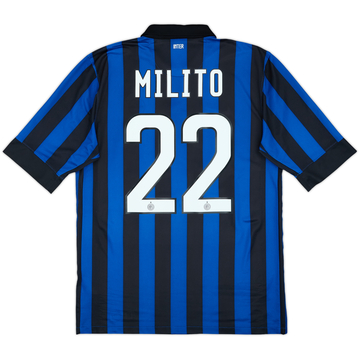 2011-12 Inter Milan Home Shirt Milito #22 - 8/10 - (M)