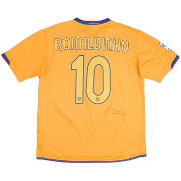 2006-08 Barcelona Away Shirt Ronaldinho #10 - 8/10 - (L)