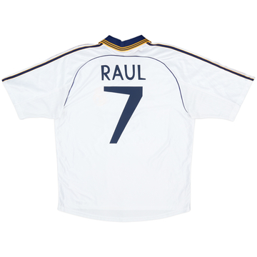 1998-00 Real Madrid Home Shirt Raul #7 - 10/10 - (L)