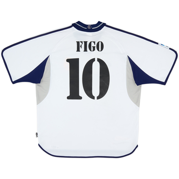 2000-01 Real Madrid Home Shirt Figo #10 - 9/10 - (XL)