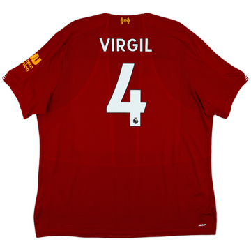 2019-20 Liverpool Home Shirt Virgil #4 - 6/10 - (XXL)