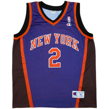 1997-01 New York Knicks Johnson #2 Champion Away Jersey - 7/10 - (XL)