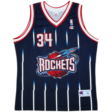 1995-01 Houston Rockets Olajuwon #34 Champion Away Jersey - 9/10 - (XL)